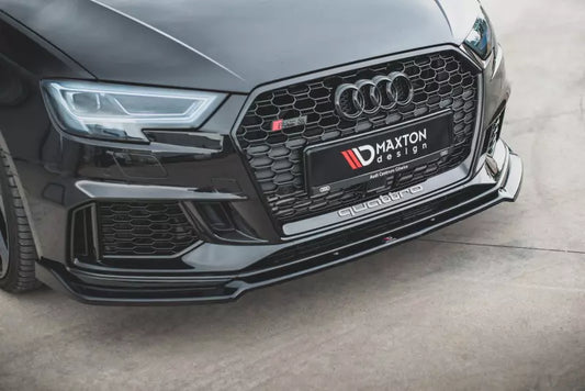 Maxton Design Frontlippe V.3 für Audi RS3 8V Sportback Facelift Hochglanz schwarz – Ansicht 1