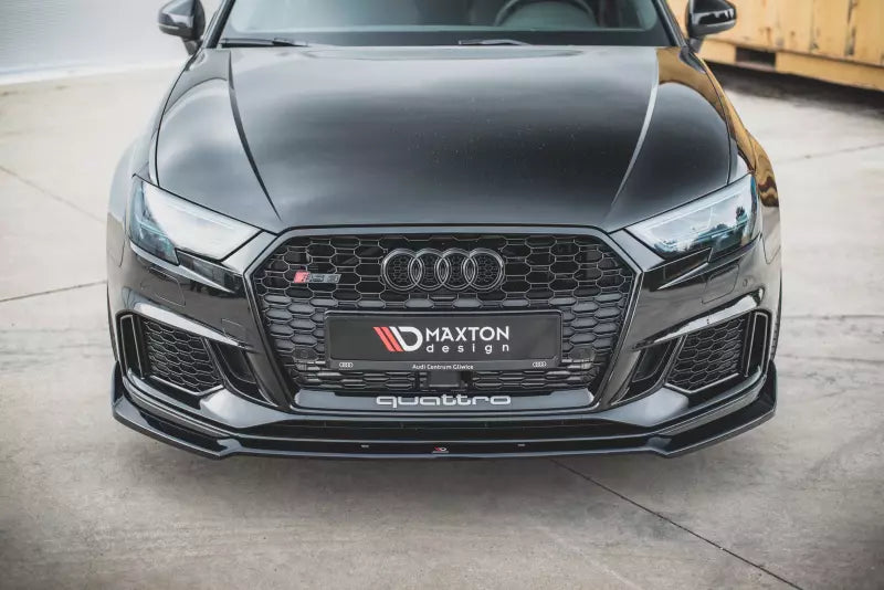 Maxton Design Frontlippe V.3 für Audi RS3 8V Sportback Facelift Hochglanz schwarz – Ansicht 2