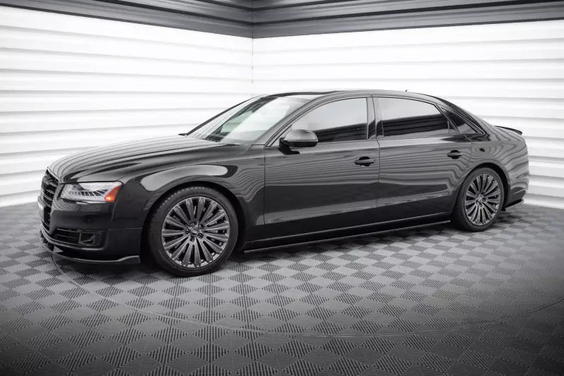 Maxton Design Seitenschweller (Paar) für Audi A8 Lang D4 Hochglanz schwarz – Ansicht 2