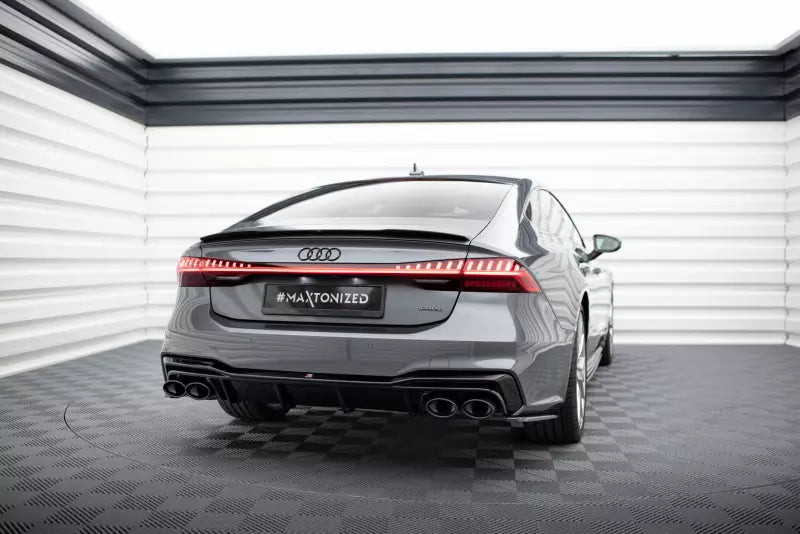 Maxton Design Heckdiffusor mit Sportauspuff Attrappe Schwarz für Audi A7 C8 S-Line – Ansicht 1
