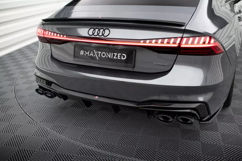 Maxton Design Heckdiffusor mit Sportauspuff Attrappe Schwarz für Audi A7 C8 S-Line – Ansicht 2