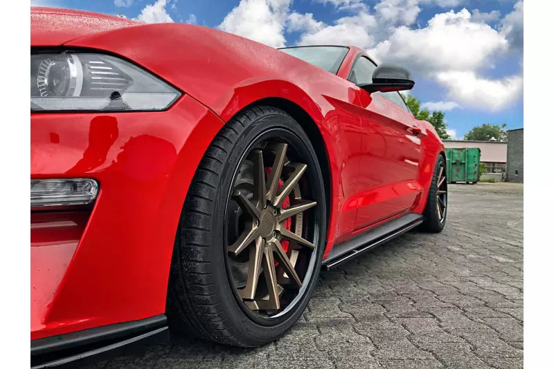 Maxton Design Seitenschweller (Paar) für Ford Mustang Mk6 Facelift Hochglanz schwarz – Ansicht 1