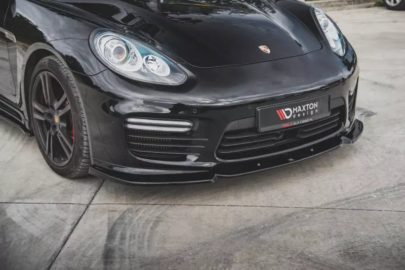 Maxton Design Frontlippe V.1 für Porsche Panamera Turbo 970 Facelift Hochglanz schwarz – Ansicht 1