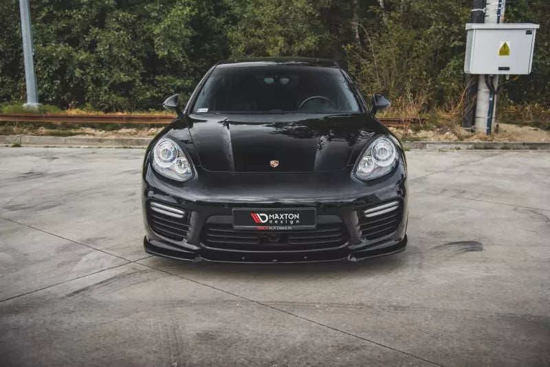 Maxton Design Frontlippe V.1 für Porsche Panamera Turbo 970 Facelift Hochglanz schwarz – Ansicht 2