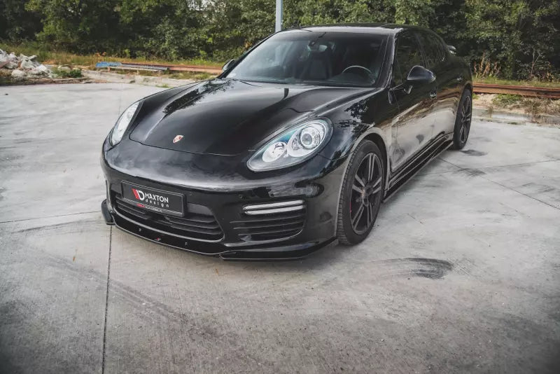 Maxton Design Frontlippe V.2 für Porsche Panamera Turbo 970 Facelift Hochglanz schwarz – Ansicht 1