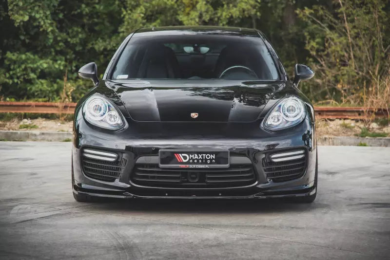 Maxton Design Frontlippe V.2 für Porsche Panamera Turbo 970 Facelift Hochglanz schwarz – Ansicht 2