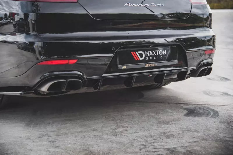 Maxton Design Heckdiffusor für Porsche Panamera Turbo 970 Facelift Hochglanz schwarz – Ansicht 1