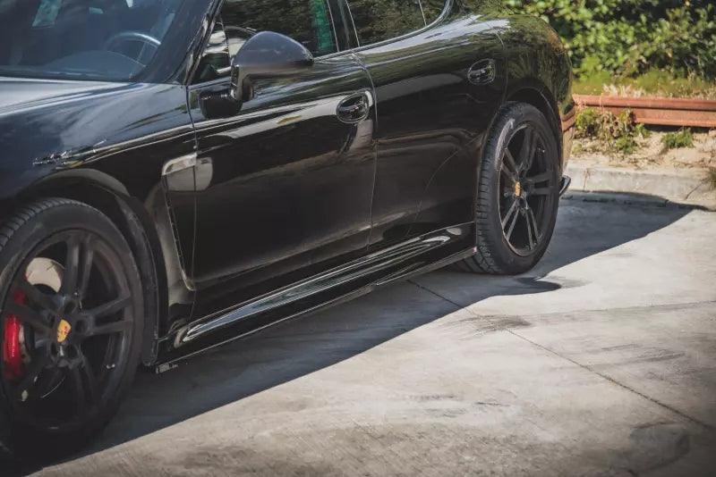 Maxton Design Seitenschweller (Paar) V.1 für Porsche Panamera Turbo 970 Facelift Hochglanz schwarz – Ansicht 1