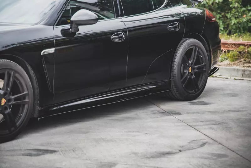 Maxton Design Seitenschweller (Paar) V.2 für Porsche Panamera Turbo 970 Facelift Hochglanz schwarz – Ansicht 1