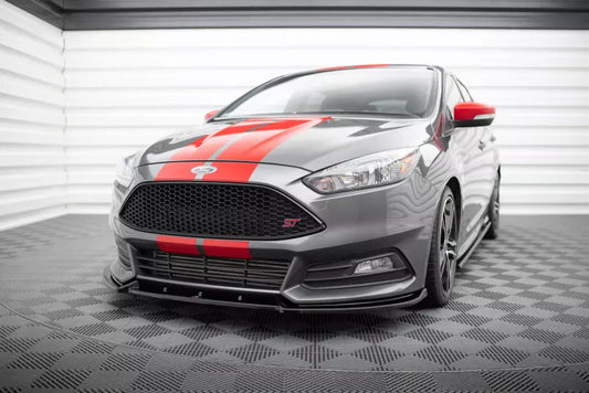 Maxton Design Frontlippe V.4 für Ford Focus ST Mk3 Facelift Hochglanz schwarz – Ansicht 1