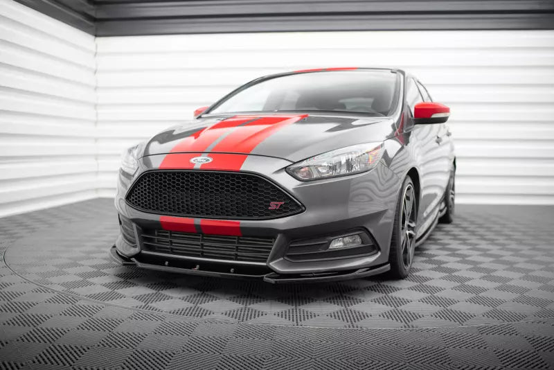 Maxton Design Frontlippe V.5 für Ford Focus ST Mk3 Facelift Hochglanz schwarz – Ansicht 1