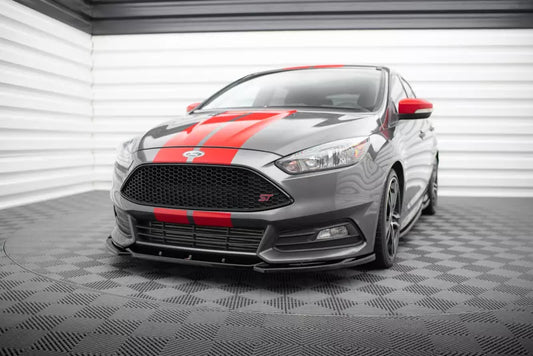 Maxton Design Frontlippe V.5 für Ford Focus ST Mk3 Facelift Hochglanz schwarz – Ansicht 1