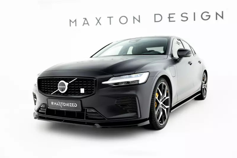 Maxton Design Frontlippe V.1 für Volvo S60 / V60 Mk3 R-Design Hochglanz schwarz – Ansicht 1