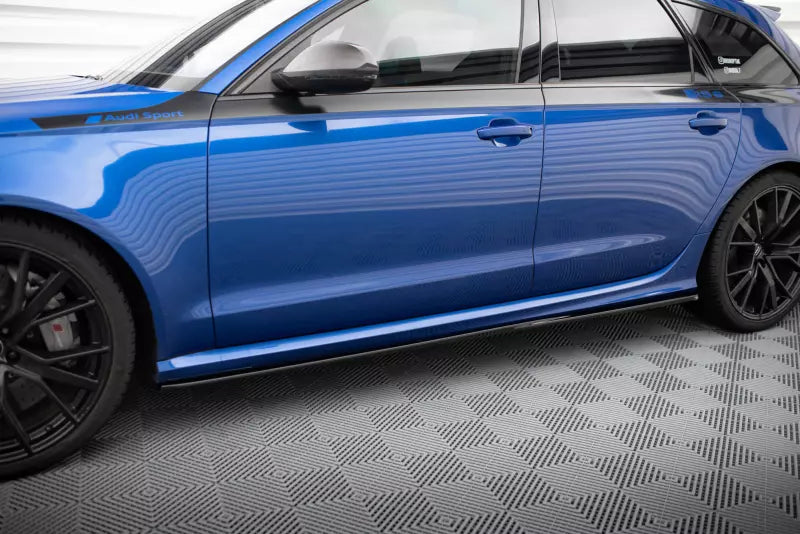 Maxton Design Seitenschweller (Paar) V.2 für Audi RS6 C7 Hochglanz schwarz – Ansicht 1