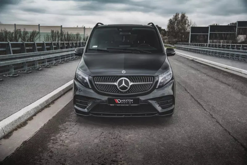 Maxton Design Frontlippe V.1 für Mercedes V-Klasse W447 AMG-Line Facelift Hochglanz schwarz – Ansicht 2