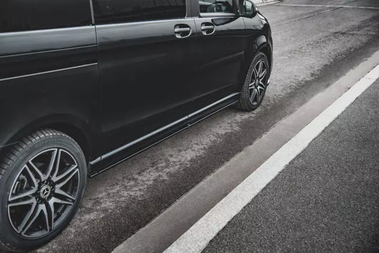 Maxton Design Seitenschweller (Paar) für Mercedes V-Klasse Lang AMG-Line W447 Facelift Hochglanz schwarz – Ansicht 1