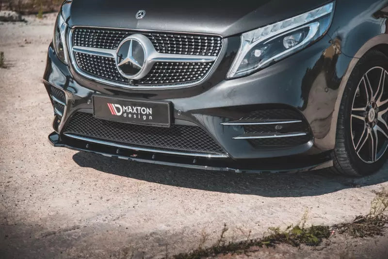 Maxton Design Frontlippe V.2 für Mercedes V-Klasse W447 AMG-Line Facelift Hochglanz schwarz – Ansicht 1