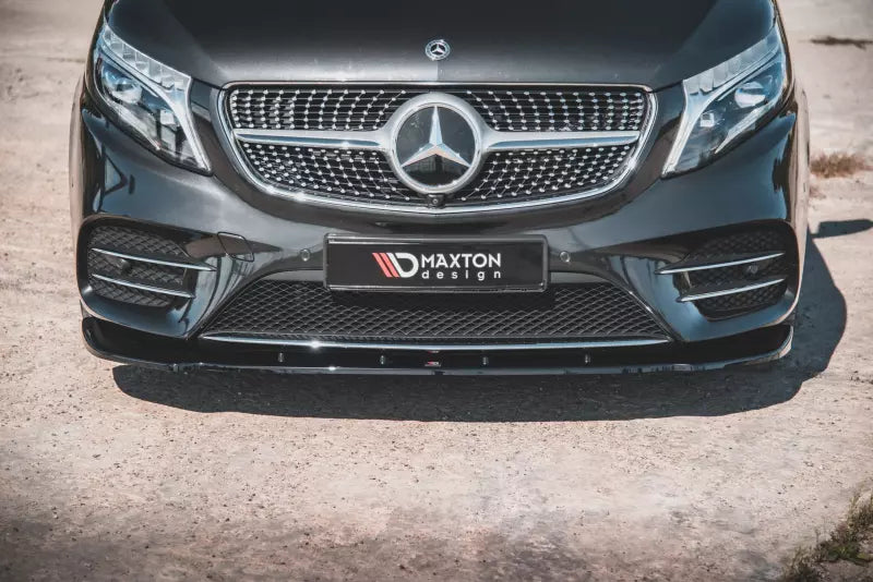 Maxton Design Frontlippe V.2 für Mercedes V-Klasse W447 AMG-Line Facelift Hochglanz schwarz – Ansicht 2