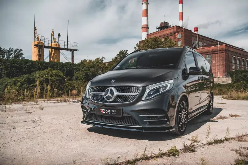 Maxton Design Frontlippe V.3 für Mercedes V-Klasse W447 AMG-Line Facelift Hochglanz schwarz – Ansicht 3