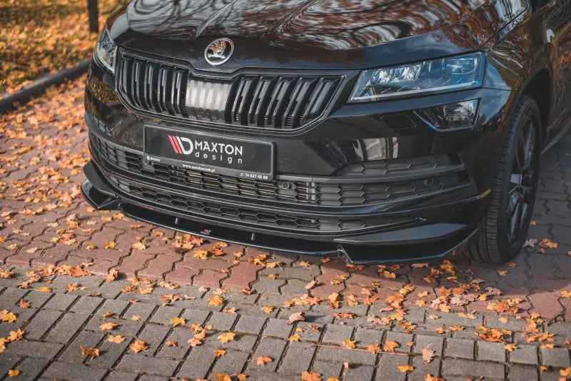 Maxton Design Frontlippe für Skoda Karoq Sportline Hochglanz schwarz – Ansicht 1