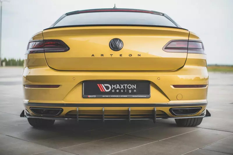 Maxton Design Street Pro Heckdiffusor für VW Arteon R-Line matt schwarz mit Hochglanz Flaps – Ansicht 1