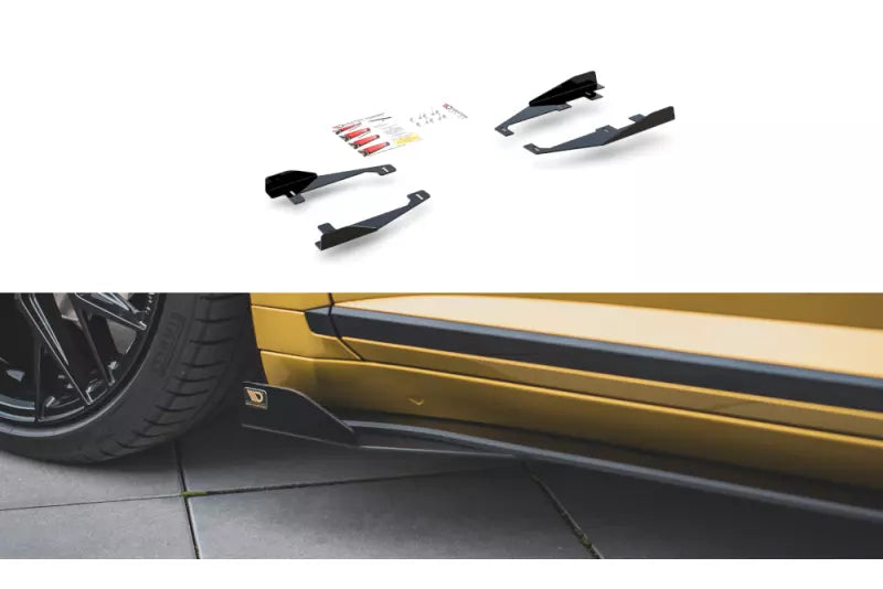 Maxton Design Street Pro Schweller Flaps für VW Arteon R-Line Hochglanz schwarz – Ansicht 1