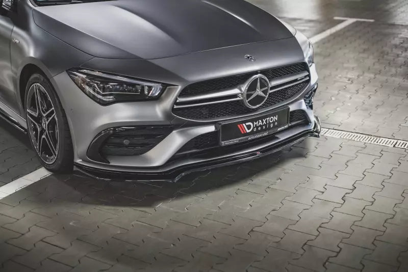 Maxton Design Frontlippe V.1 für Mercedes CLA 35 AMG Aero C118 Hochglanz schwarz – Ansicht 1