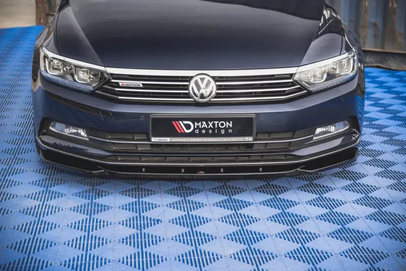 Maxton Design Frontlippe V.1 für VW Passat B8 Hochglanz schwarz – Ansicht 2