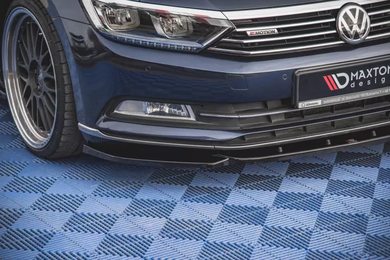 Maxton Design Frontlippe V.1 für VW Passat B8 Hochglanz schwarz – Ansicht 3