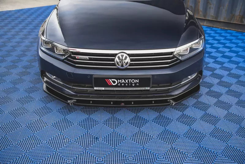 Maxton Design Frontlippe V.2 für VW Passat B8 Hochglanz schwarz – Ansicht 2