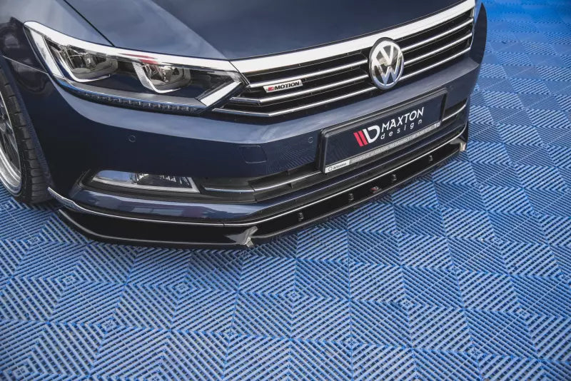 Maxton Design Frontlippe V.2 für VW Passat B8 Hochglanz schwarz – Ansicht 3