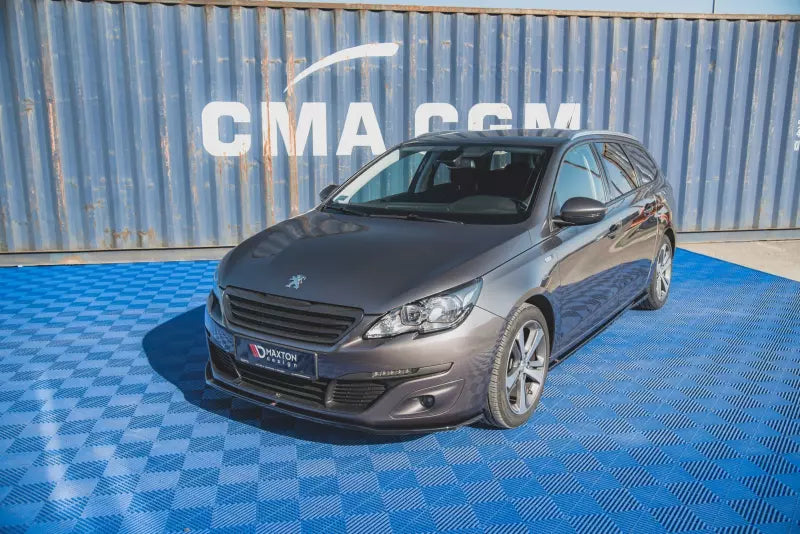 Maxton Design Frontlippe V.1 für Peugeot 308 II Facelift Hochglanz schwarz – Ansicht 1