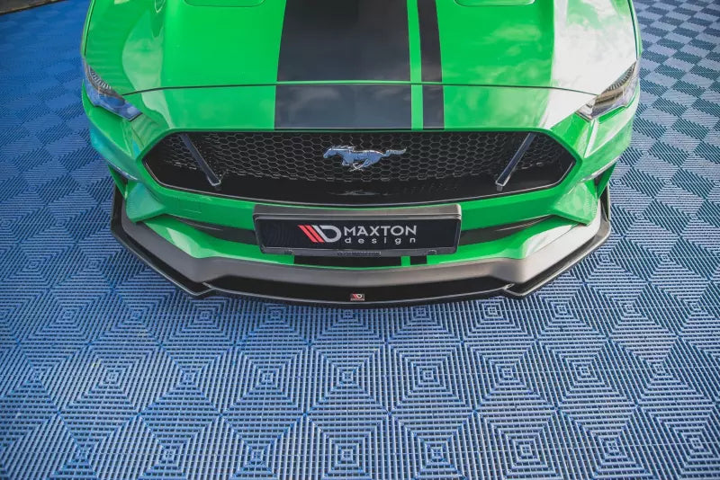Maxton Design Frontlippe V.2 mit Flaps für Ford Mustang GT Mk6 Facelift Hochglanz schwarz – Ansicht 3
