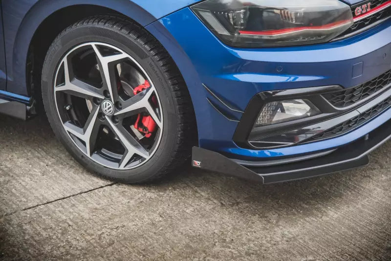 Maxton Design Street Pro Frontlippe V.3 für VW Polo 6 GTI schwarz + Glanz Flaps – Ansicht 4