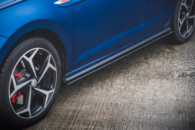 Maxton Design Street Pro Seitenschweller (Paar) V.2 für VW Polo 6 GTI matt schwarz – Ansicht 2