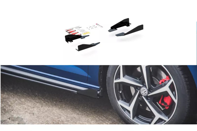 Maxton Design Street Pro Schweller Flaps für VW Polo 6 GTI Hochglanz schwarz – Ansicht 1