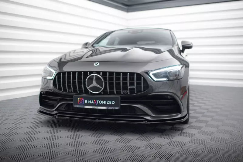 Maxton Design Frontlippe V.2 für Mercedes AMG 53 GT 4 Türer Coupe Hochglanz schwarz – Ansicht 1