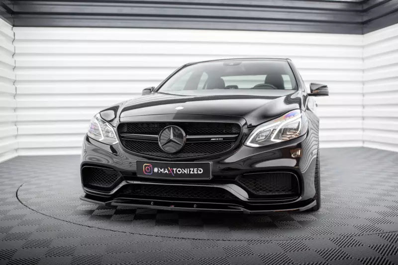 Maxton Design Frontlippe für Mercedes E63 AMG W212 Facelift Limousine Hochglanz schwarz – Ansicht 1