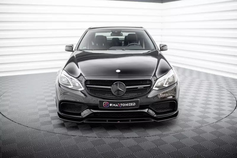 Maxton Design Frontlippe für Mercedes E63 AMG W212 Facelift Limousine Hochglanz schwarz – Ansicht 2