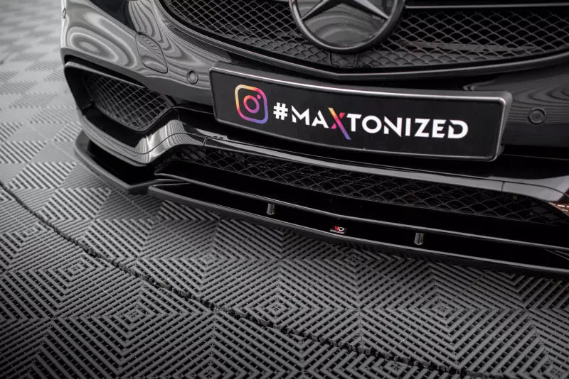 Maxton Design Frontlippe für Mercedes E63 AMG W212 Facelift Limousine Hochglanz schwarz – Ansicht 3