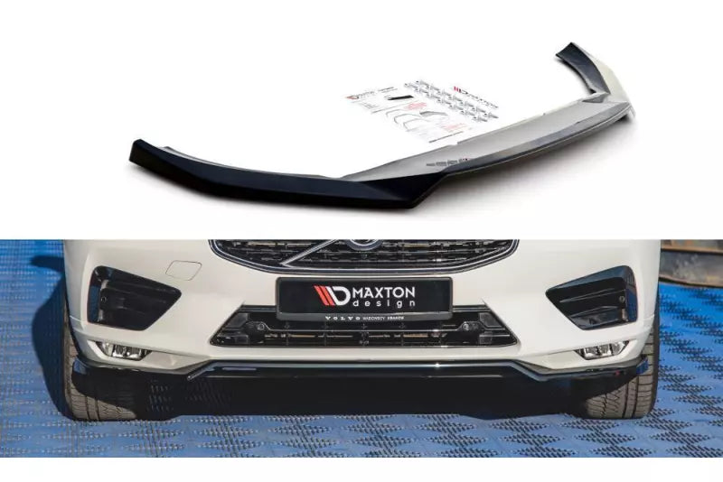 Maxton Design Frontlippe V.1 für Volvo XC60 II R-Design 2017-2021 Hochglanz schwarz – Ansicht 1