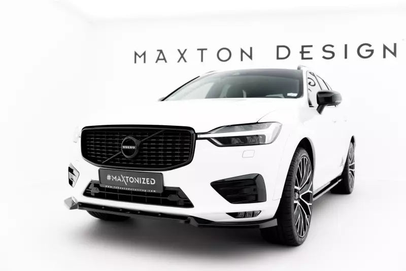 Maxton Design Frontlippe V.2 für Volvo XC60 II R-Design 2017-2021 Hochglanz schwarz – Ansicht 1