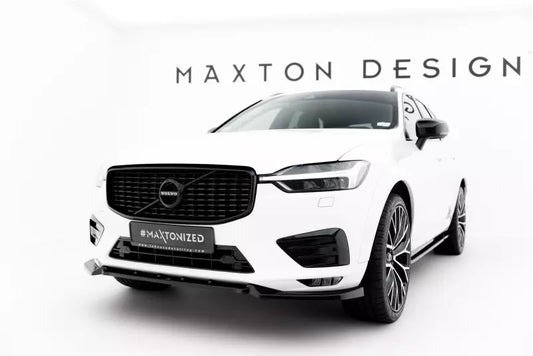 Maxton Design Frontlippe V.2 für Volvo XC60 II R-Design 2017-2021 Hochglanz schwarz – Ansicht 1