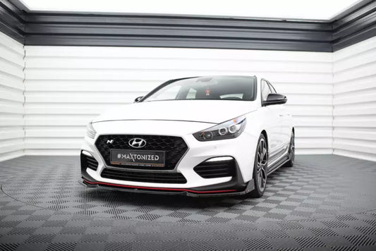 Maxton Design Frontlippe V.6 mit Flaps für Hyundai I30 N Mk3 Hatchback/Fastback Hochglanz schwarz – Ansicht 1