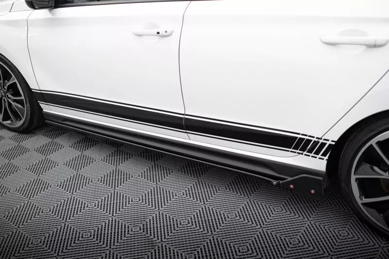 Maxton Design Seitenschweller (Paar) mit Flaps V.5 für Hyundai I30 N Mk3 Hatchback/Fastback Hochglanz schwarz – Ansicht 2