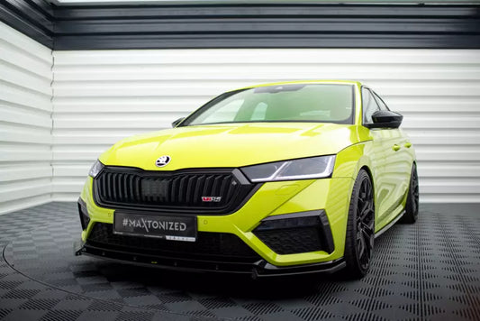 Maxton Design Frontlippe V.1 für Skoda Octavia RS 4 IV Hochglanz schwarz – Ansicht 1