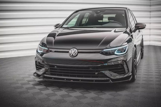 Maxton Design Frontlippe V.2 für VW Golf 8 R Hochglanz schwarz – Ansicht 1