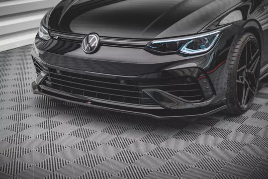 Maxton Design Frontlippe V.3 für VW Golf 8 R Hochglanz schwarz – Ansicht 1