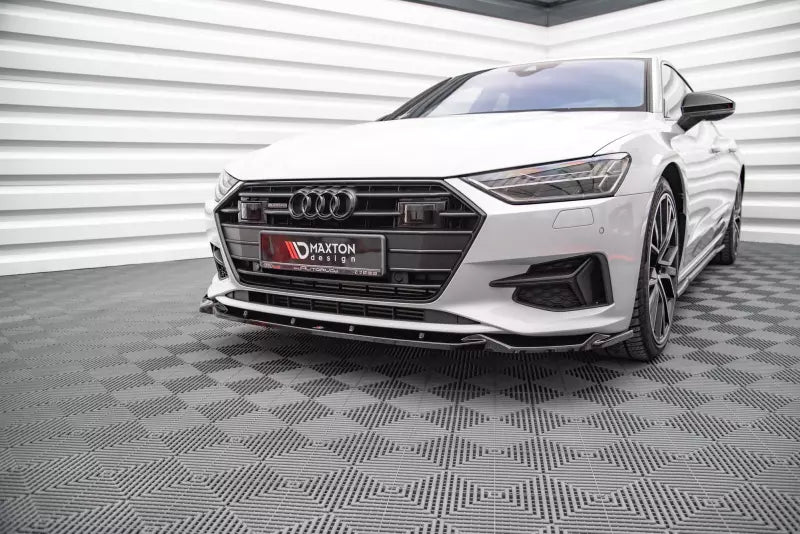 Maxton Design Frontlippe V.2 für Audi A7 C8 Hochglanz schwarz – Ansicht 1