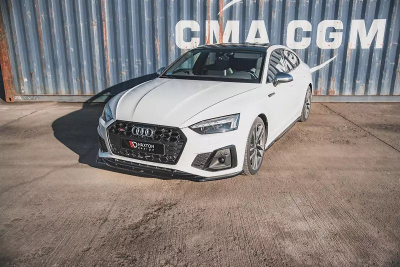Maxton Design Frontlippe V.1 für Audi S5 / A5 S-Line B9 F5 Facelift Hochglanz schwarz – Ansicht 1